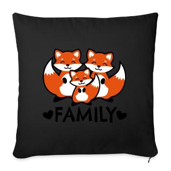 Fox Family Fox Family famille renard - Sofa pillowcase 17,3'' x 17,3'' (45 x 45 cm) - black - Front