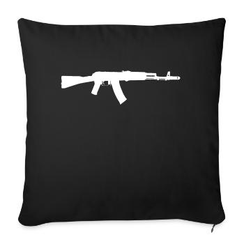 AK 47 - - Kalashnikov Machine - Sofa pillowcase 17,3'' x 17,3'' (45 x 45 cm) - black - Front