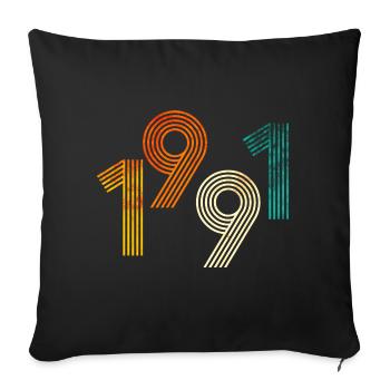 1991 - Sofa pillowcase 17,3'' x 17,3'' (45 x 45 cm) - black - Front