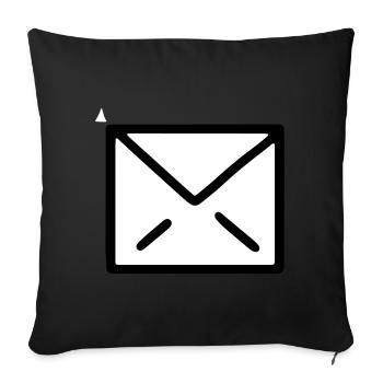 Letter letter symbol letter icon envelope message - Sofa pillowcase 17,3'' x 17,3'' (45 x 45 cm) - black - Front