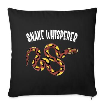 Serpents Chuchotement animal de compagnie Snake Reptile cadeau - Housse de coussin décorative 45 x 45 cm - noir - Devant