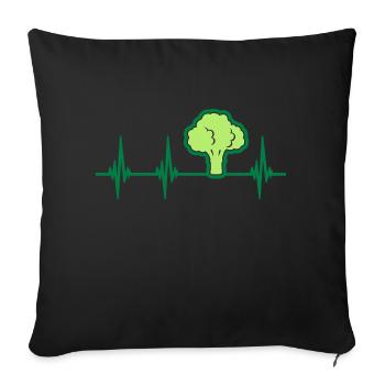 Pulse Broccoli Heartbeat - Sofa pillowcase 17,3'' x 17,3'' (45 x 45 cm) - black - Front