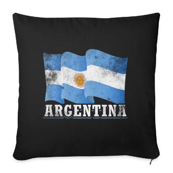 Drapeau de l’Argentine - Housse de coussin décorative 45 x 45 cm - noir - Devant