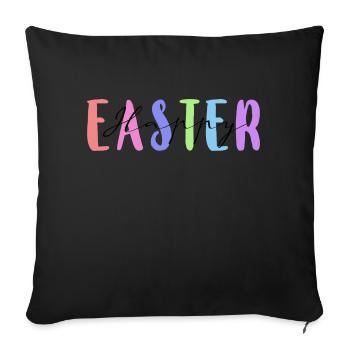 Frohe Ostern - Sofakissenbezug 45 x 45 cm - Schwarz - Vorne