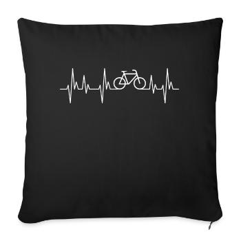 Fahrrad Puls Radfahren Velo - Sofakissenbezug 45 x 45 cm - Schwarz - Vorne