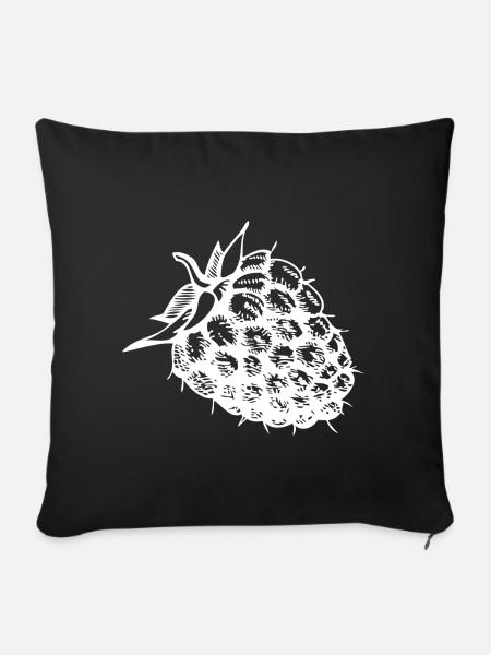 Himbeere Frucht gesund healthy - Sofakissenbezug 45 x 45 cm - Schwarz