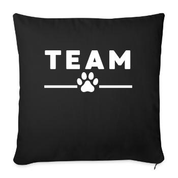 Équipe Chien Patte Chien Chiens Chien à quatre pattes Amour - Housse de coussin décorative 45 x 45 cm - noir - Devant