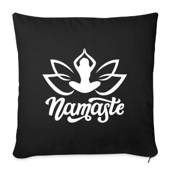 Namaste - Housse de coussin décorative 45 x 45 cm - noir - Devant