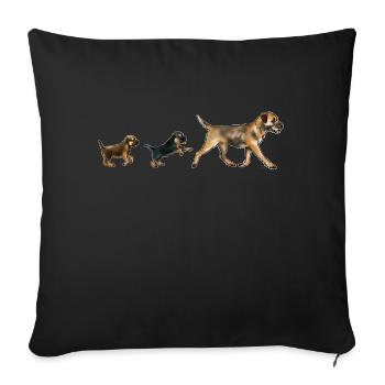 Border family (Martine) dark textiles - Sofa pillowcase 17,3'' x 17,3'' (45 x 45 cm) - black - Front