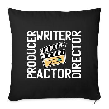 Cinéaste film caméraman - Housse de coussin décorative 45 x 45 cm - noir - Devant