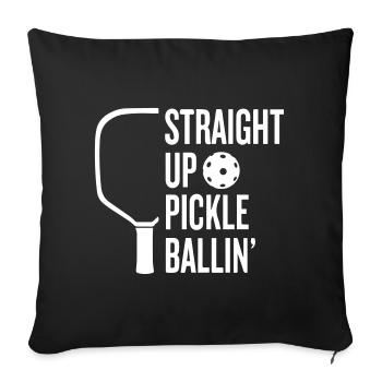 Pickleball droit Pickle Ballin - Housse de coussin décorative 45 x 45 cm - noir - Devant