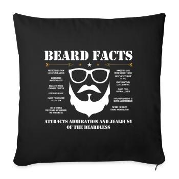 Beard Hipster Full Bearded Beard care gift - Sofa pillowcase 17,3'' x 17,3'' (45 x 45 cm) - black - Front