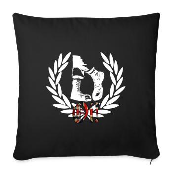 UK Boots Laurel Flag Style Oi! Skinhead - Sofa pillowcase 17,3'' x 17,3'' (45 x 45 cm) - black - Front