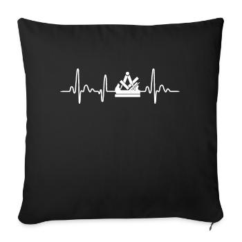 Signes de menuiserie menuisier menuisier menuisier menuisier - Housse de coussin décorative 45 x 45 cm - noir - Devant