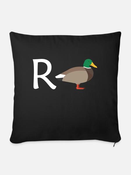Rente Ente Ruhestand Pension Frührente Geschenk - Sofakissenbezug 45 x 45 cm - Schwarz