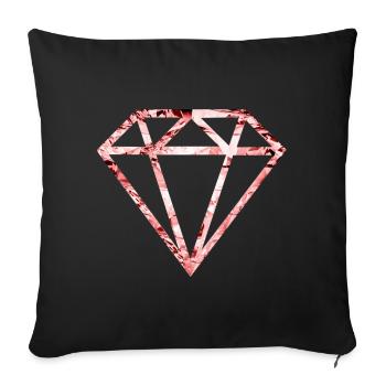 pink diamond - Sofa pillowcase 17,3'' x 17,3'' (45 x 45 cm) - black - Front