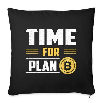Bitcoin Crypto Blockchain cryptomonnaie BTC - Housse de coussin décorative 45 x 45 cm - noir - Devant