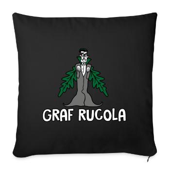 Graf Rucola - Sofakissenbezug 45 x 45 cm - Schwarz - Vorne