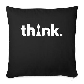 Tshirt noir Jeu d'échecs : think - Housse de coussin décorative 45 x 45 cm - noir - Devant