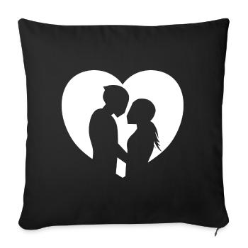 Bikercouple Couples Moto MotoCyclisme - Housse de coussin décorative 45 x 45 cm - noir - Devant