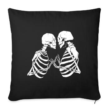 Skeleton Love Valentine's Day Relationship Forever Death - Sofa pillowcase 17,3'' x 17,3'' (45 x 45 cm) - black - Front