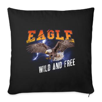 Eagle Eagle Freedom Freedom Nature Aventure - Housse de coussin décorative 45 x 45 cm - noir - Devant
