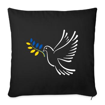 Friedenstaube Ukraine - Sofakissenbezug 45 x 45 cm - Schwarz - Vorne