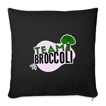 Team Broccoli - Sofa pillowcase 17,3'' x 17,3'' (45 x 45 cm) - black - Front
