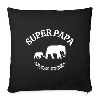 papa, meilleur papa, super papa - Housse de coussin décorative 45 x 45 cm - noir - Devant