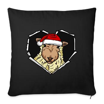 Sheep crack torn perforated cap - Sofa pillowcase 17,3'' x 17,3'' (45 x 45 cm) - black - Front