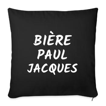 Bière, buveur de bière, bière humour - Housse de coussin décorative 45 x 45 cm - noir - Devant