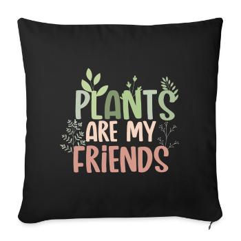 Les plantes sont mes amies Plant mom botanical - Housse de coussin décorative 45 x 45 cm - noir - Devant