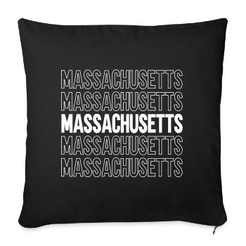 Massachusetts - Sofa pillowcase 17,3'' x 17,3'' (45 x 45 cm) - black - Front