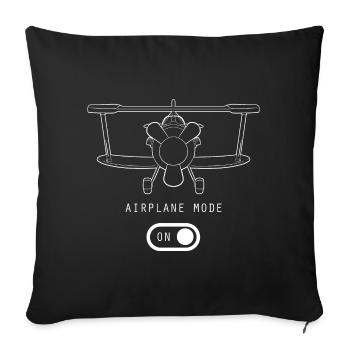 Flugzeug Pilot Fliegen Flugmodus An I Geschenk - Sofakissenbezug 45 x 45 cm - Schwarz - Vorne