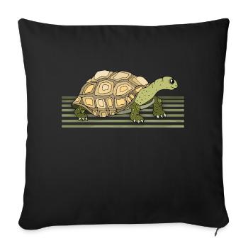 Tortue - Housse de coussin décorative 45 x 45 cm - noir - Devant
