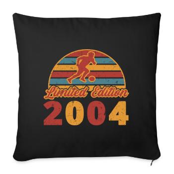 Football footballer birthday year of construction 2004 - Sofa pillowcase 17,3'' x 17,3'' (45 x 45 cm) - black - Front