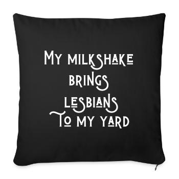 Texte lesbien drôle - Housse de coussin décorative 45 x 45 cm - noir - Devant