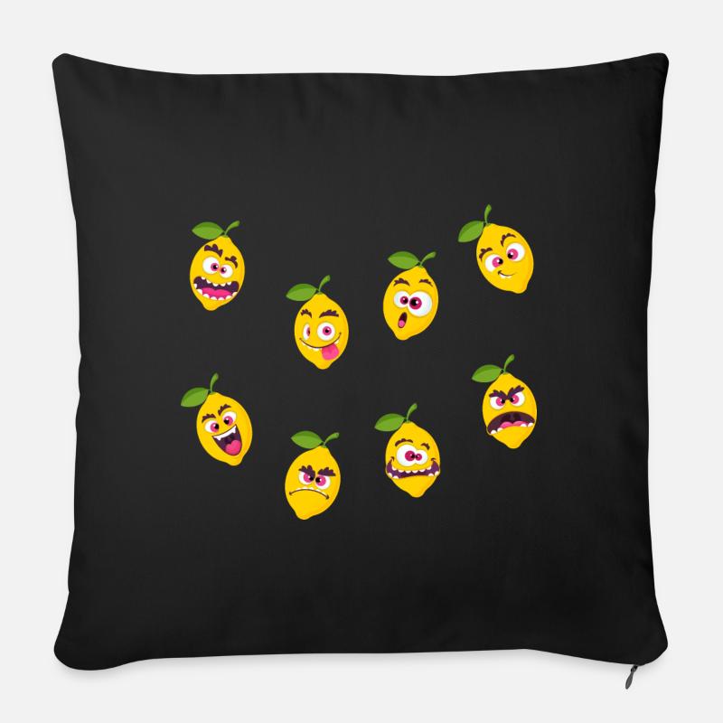 Citron - Housse de coussin décorative 45 x 45 cm - noir