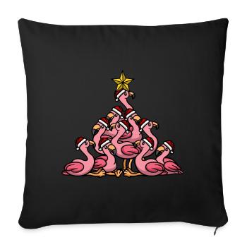 Flamingo Christmas Tree - Sofa pillowcase 17,3'' x 17,3'' (45 x 45 cm) - black - Front