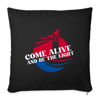 Soyez la lumière – Christian - Housse de coussin décorative 45 x 45 cm - noir - Devant