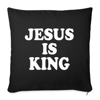 Jesus is king - Housse de coussin décorative 45 x 45 cm - noir - Devant
