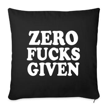 Zero fucks given - Sofakissenbezug 45 x 45 cm - Schwarz - Vorne
