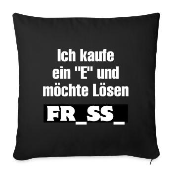 Ich kaufe ein E Großbuchstaben-Design - Sofakissenbezug 45 x 45 cm - Schwarz - Vorne