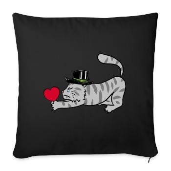 Heart Hangover Lovesickness Pain Valentin Love - Sofa pillowcase 17,3'' x 17,3'' (45 x 45 cm) - black - Front