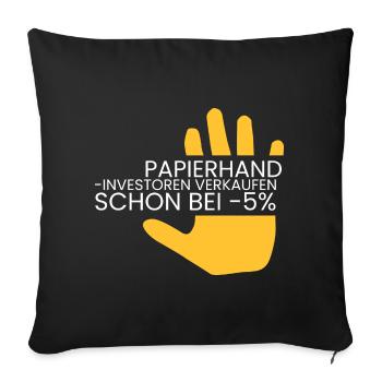 Papierhände verkaufen sofort - Sofakissenbezug 45 x 45 cm - Schwarz - Vorne