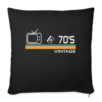 70's - Sofa pillowcase 17,3'' x 17,3'' (45 x 45 cm) - black - Front