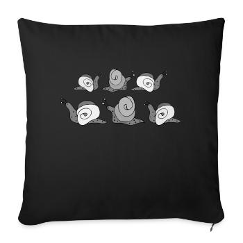 Escargots - Housse de coussin décorative 45 x 45 cm - noir - Devant