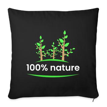100% nature - Housse de coussin décorative 45 x 45 cm - noir - Devant