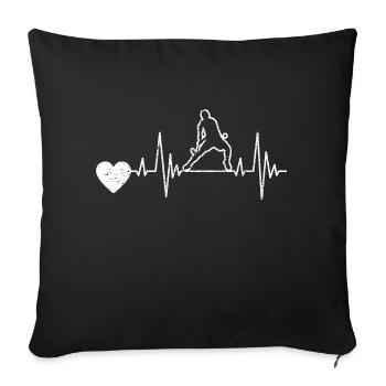 Hockeyspieler Unihockey Hockey Geschenk Feldhockey - Sofakissenbezug 45 x 45 cm - Schwarz - Vorne