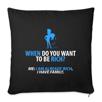 Déjà riche : ma famille - Housse de coussin décorative 45 x 45 cm - noir - Devant